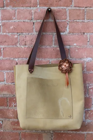 Foldable Shopper Minimal Design Leather Tote Bag