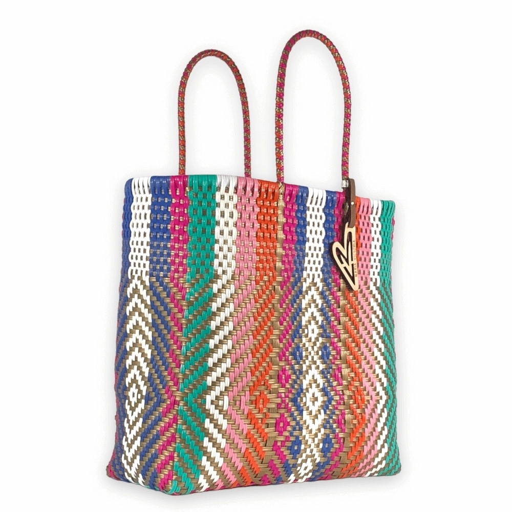 Night Out Maria Victoria | Lilac Roller Totes | Upcycled, Handwoven, Multicolor Tote