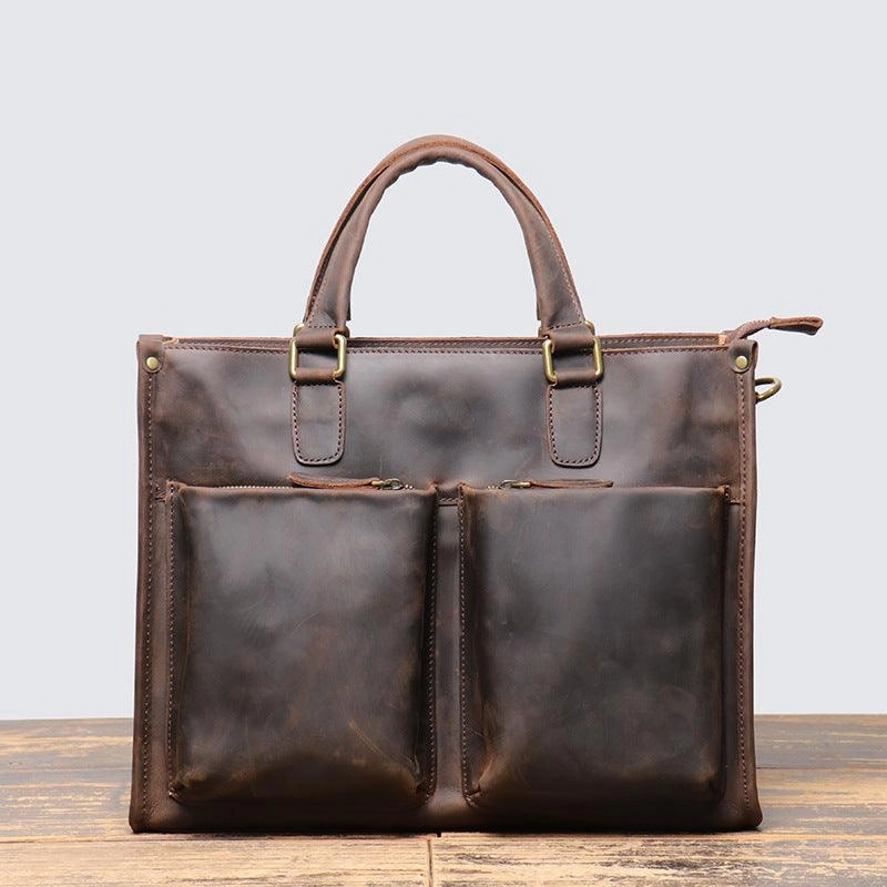 Handmade Full Grain Leather Messenger Bag, Mens Retro Leather Briefcase, Women Leather Laptop Bag, Large Satchel Crossbody Shoulder Bag Gift Travel Utility Flexible Organizer