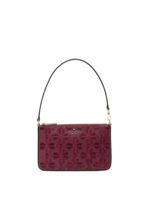Trendy card case Kate Spade Spade Flower Embroidered Wallet Convertible In Dark Merlot KL898