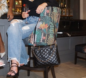 German Fuentes Quilted Leather Bag Simple Style