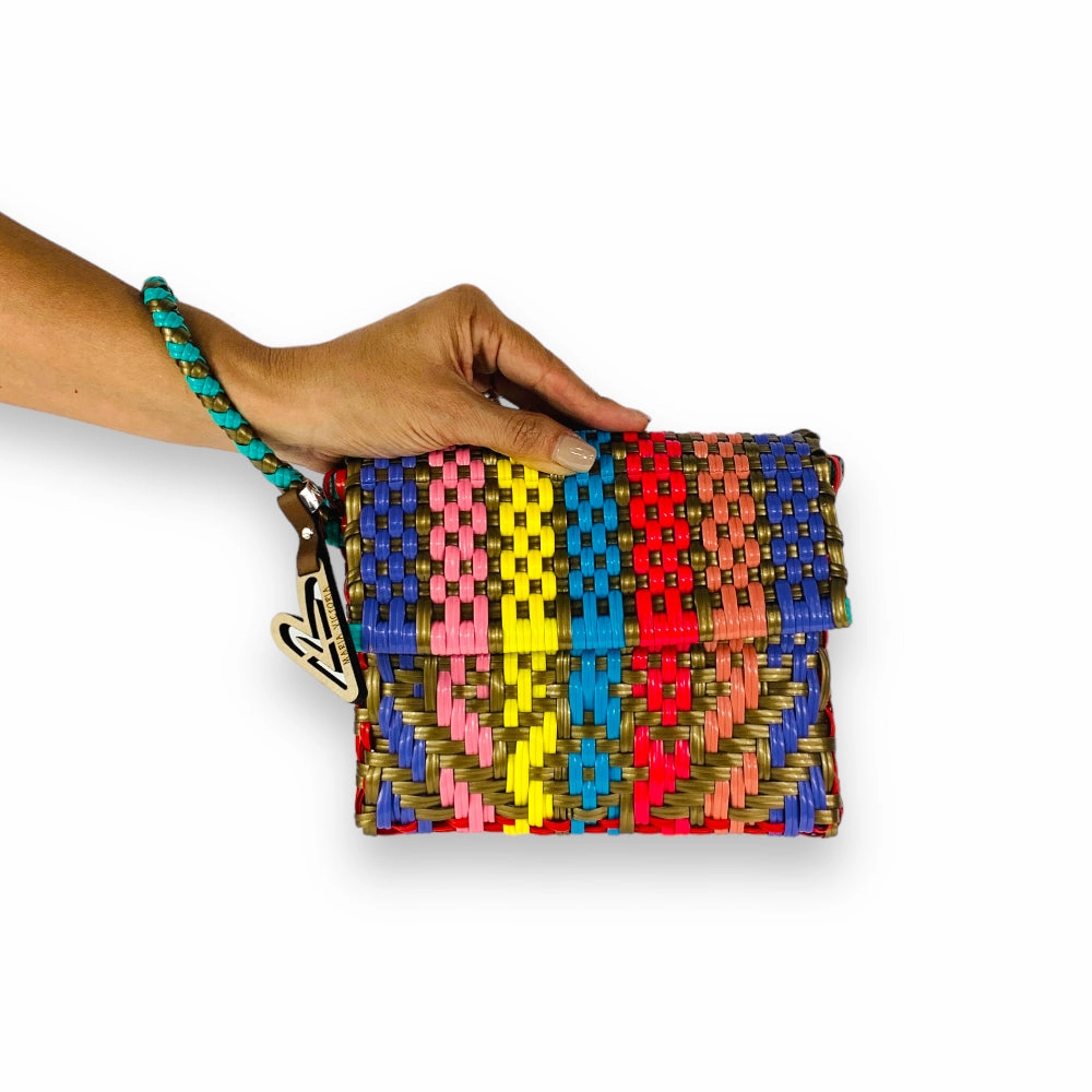 Maria Victoria | Oasis CA | Upcycled, Handwoven, Wristlet Compact Elegance