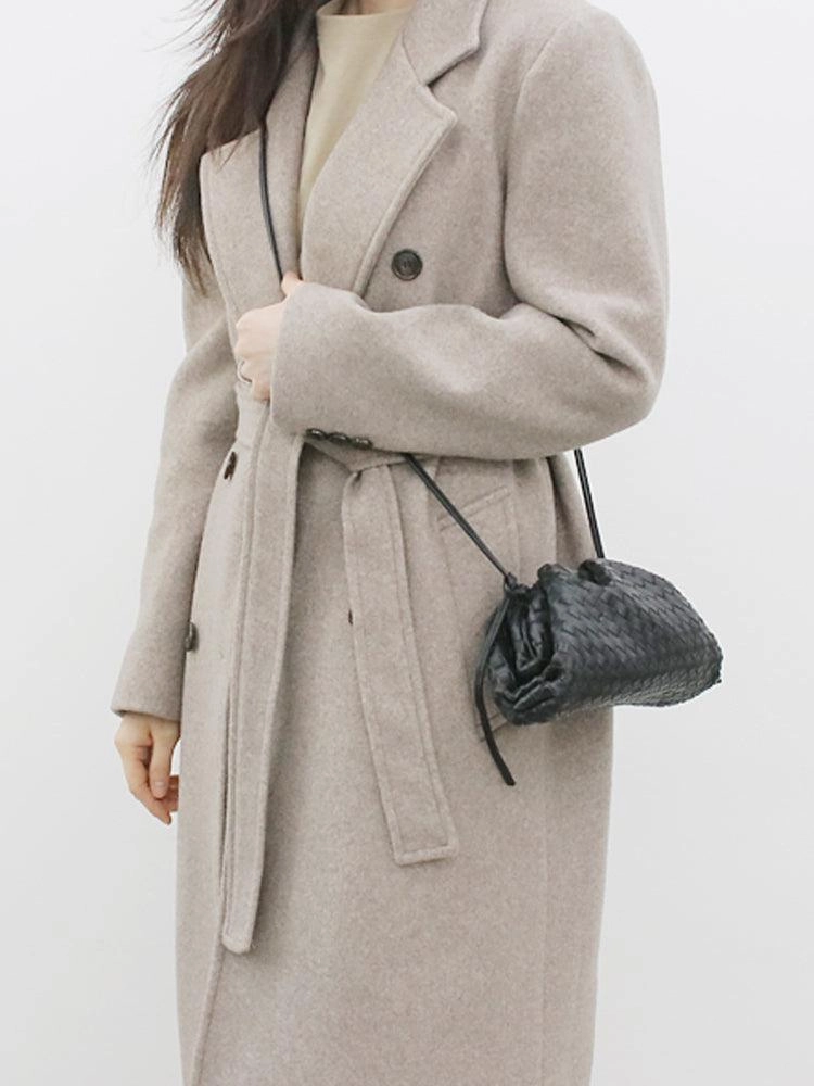 Compact Comfort Small Handcrafted Lambskin Leather Weave Cloud Pouch With Pleated Design, Woven Crossbody Clutch Evening Bag