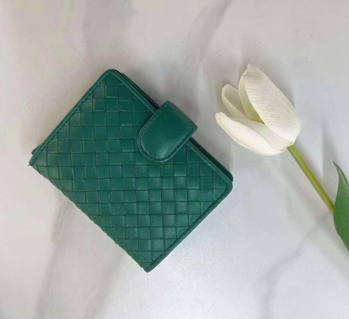 Secure Closure Urban Adventure Small Lambskin Leather Interwoven Wallet, Women Woven Leather Cards Holder, Handcrafted Trifold Wallet, Designer Wallet, Women Purse