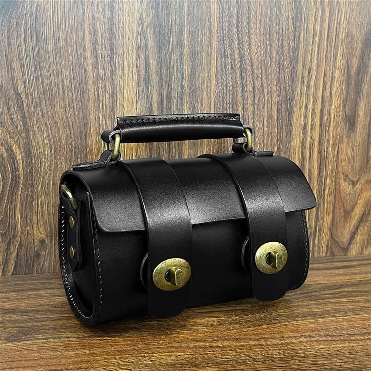 Small Natural Full Grain Leather Shoulder Bag, Cute and Durable Crossbody Bag, Handcrafted Lady Drum Handbag, Boston Bag, Gift For Her Smart Travel