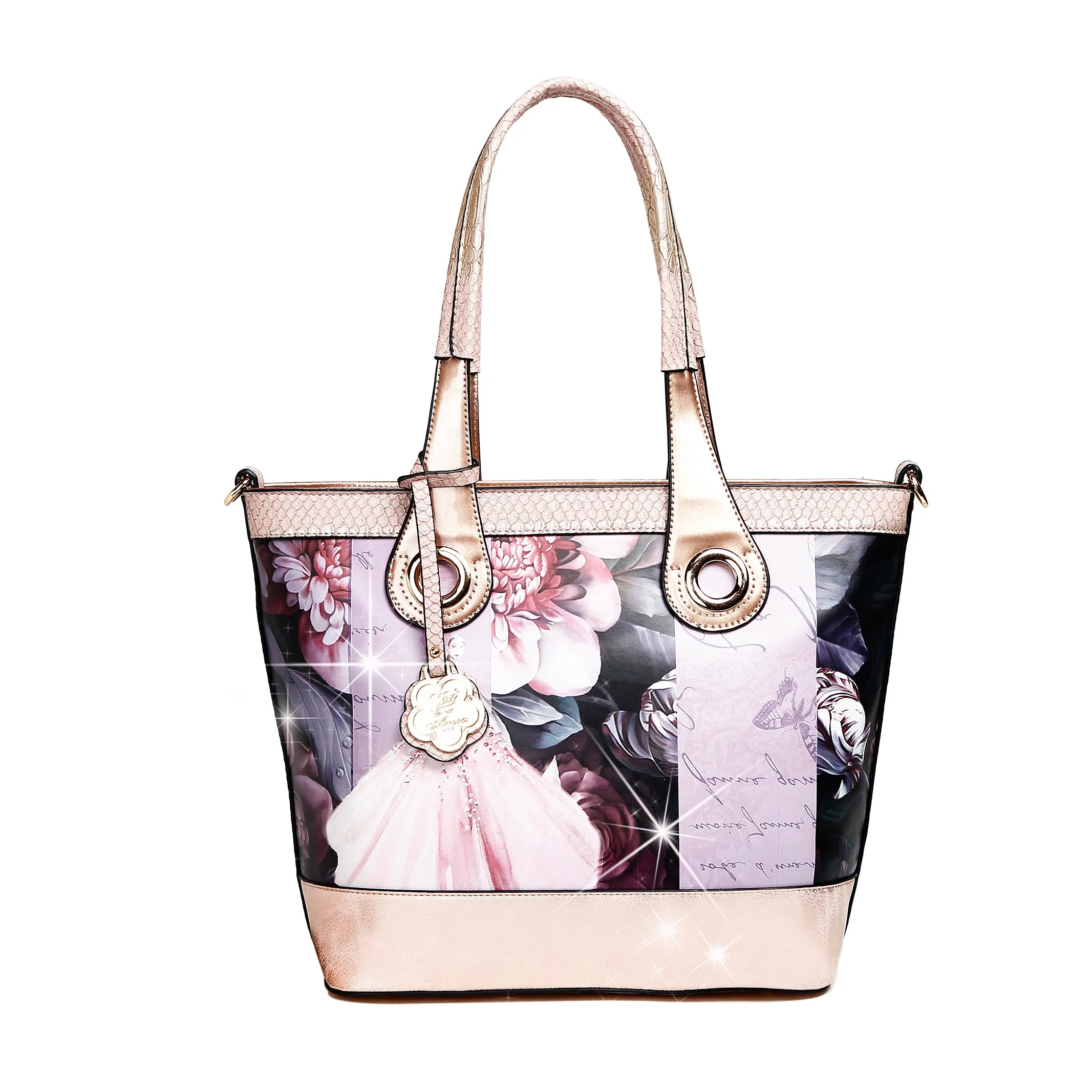 Arosa Elegant Blossoms Tote Bag Chic Mood Stylish Construction