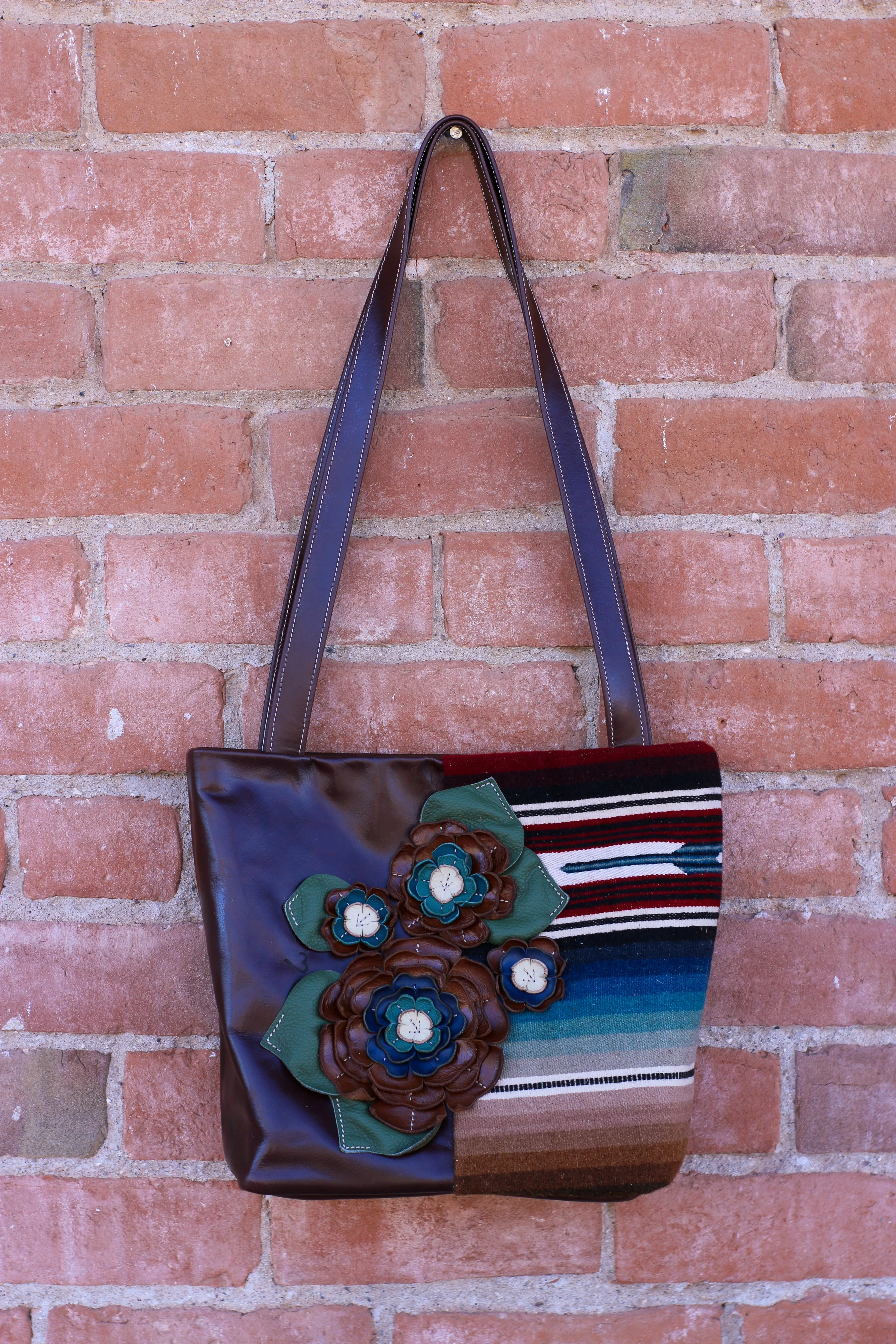 Daily Carrying Leather & Serape Handbag