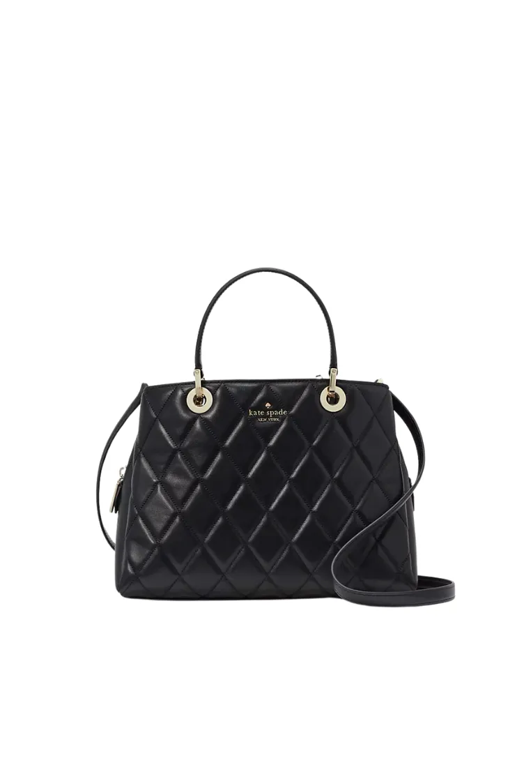 Versatile Fashion Gear Minimal Detail Kate Spade Carey Quilted Sullivan Satchel Bag In Black KH227