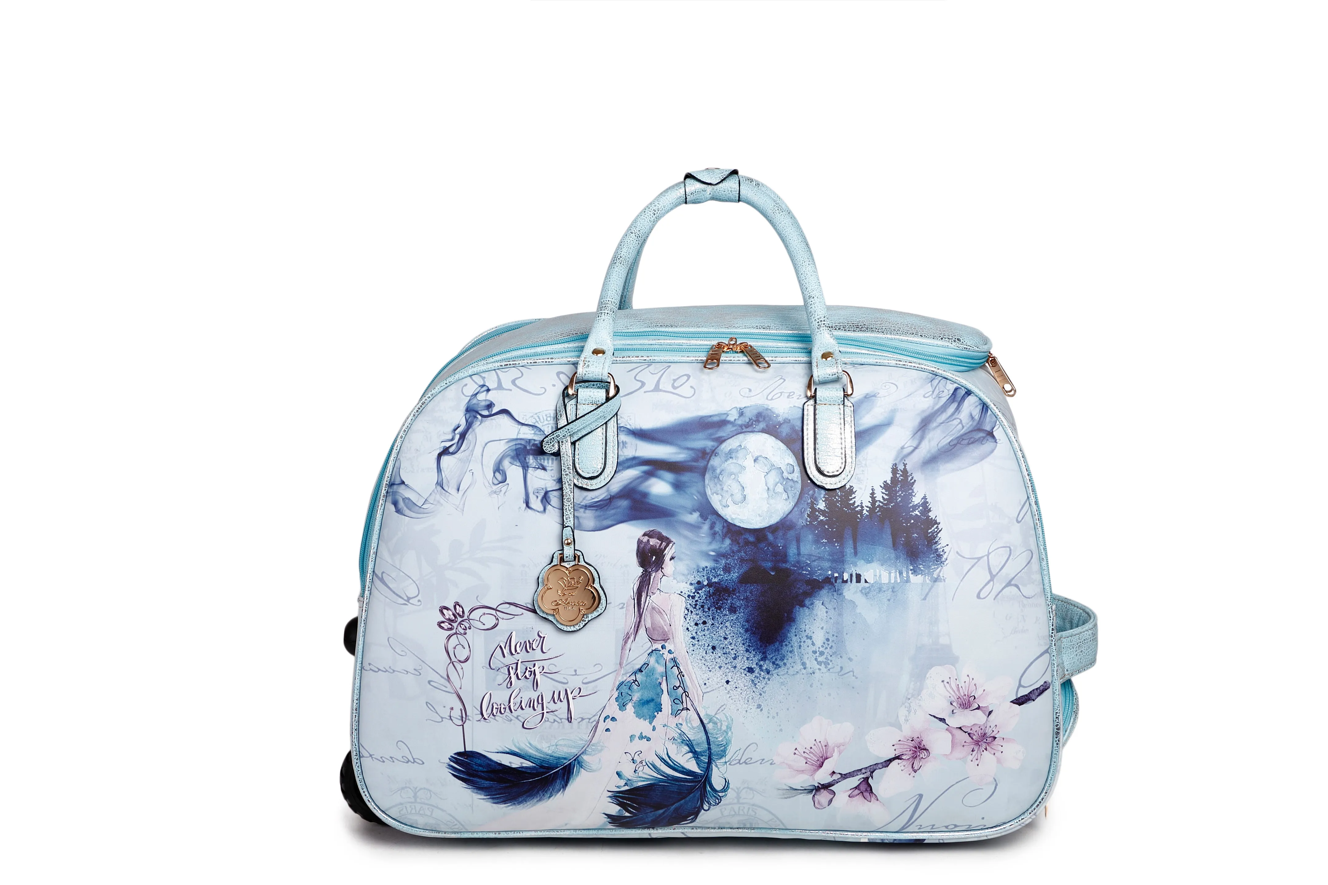 Fairy Tale Vegan Travel Duffle Bag W/Wheel Soft Design