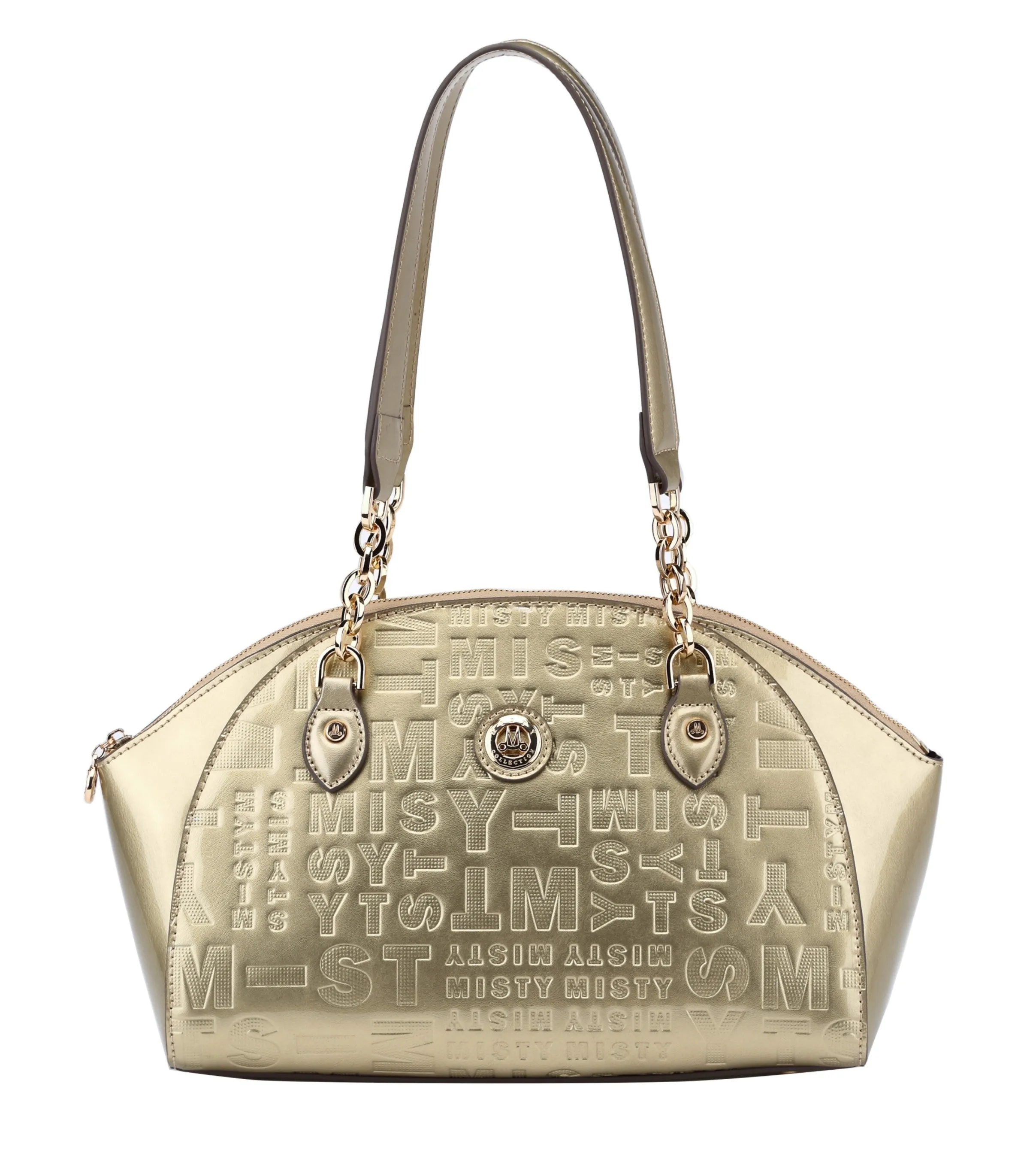 Season Color Misty Metallic Shine  Genuine Leather Bag   [Made in Italy]