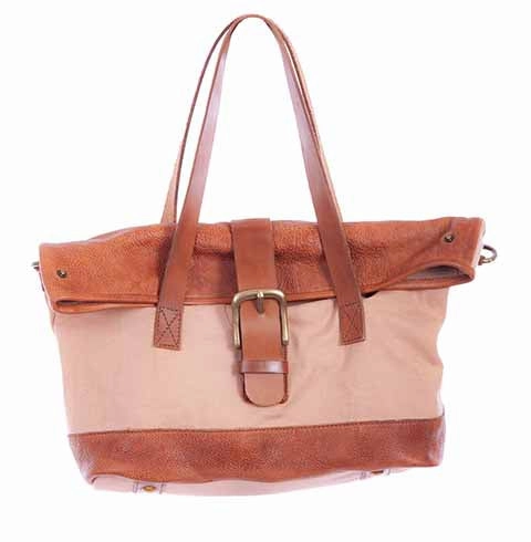 Western Shoulder Bag Canvas With Leather Trim Chic Craftsmanship