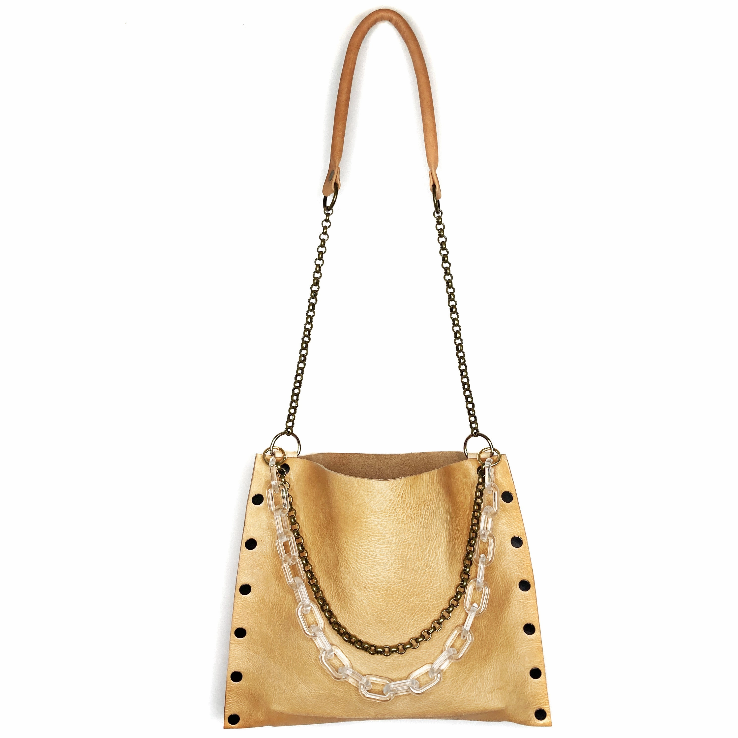 Natural Leather "Jenn" Crossbody bag Lightweight Travel Easy Storage