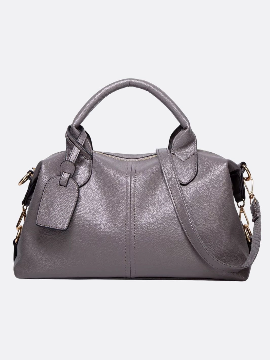 Elegant Leather Satchel Bag ?C Versatile Handbag with Detachable Strap Compact Style