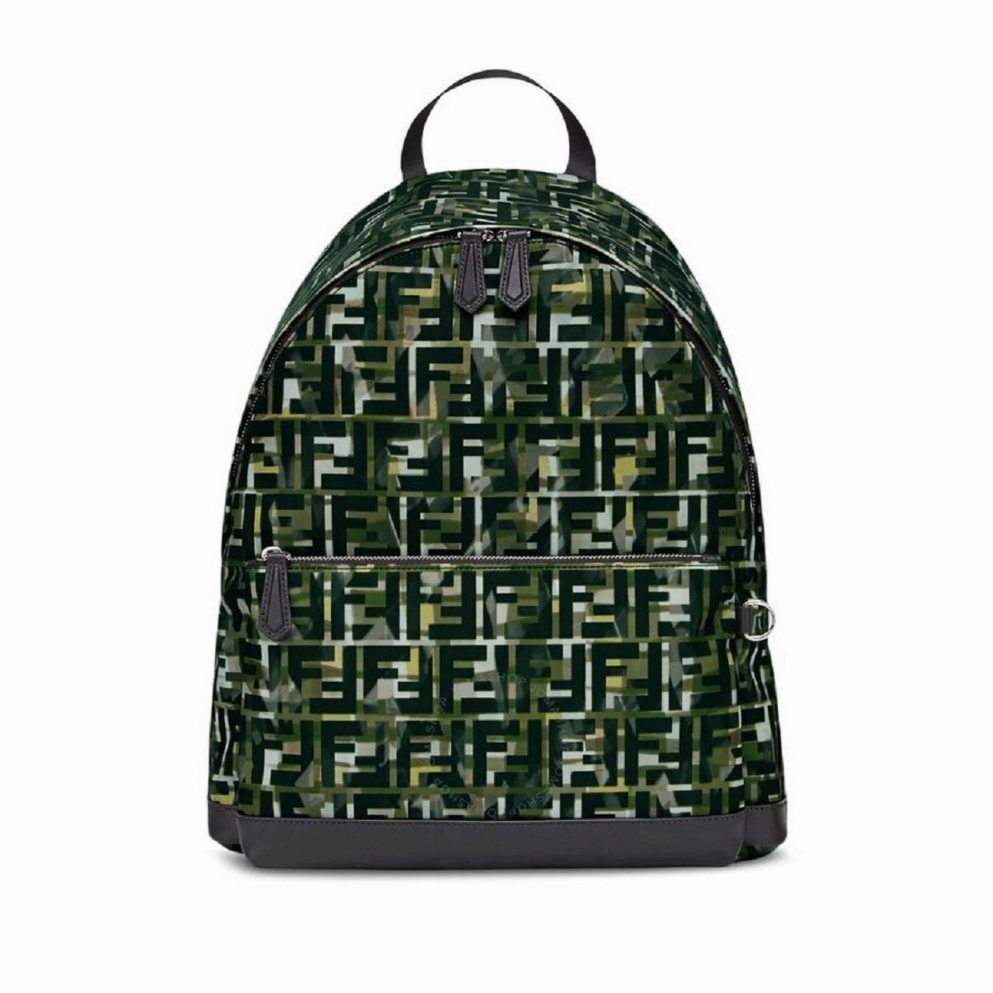 Fendi FF Zucca Nylon Multicolor Camouflage Print Large Backpack Everyday Carry Compact Utility