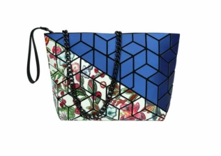 Patrizia Luca Diagonal Two Tone Slanted Square Clutch Style 0H03B2D Beige Cream