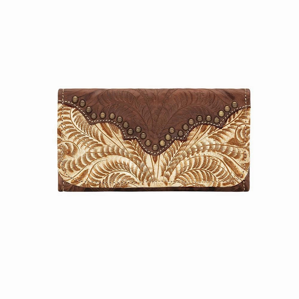 American West Handbag Annie's Secret Collection: Leather Tri-Fold Western Wallet Classic Utility
