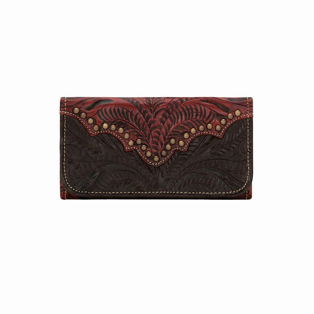 American West Handbag Annie's Secret Collection: Leather Tri-Fold Western Wallet Functional Companion Fashionable small wallet