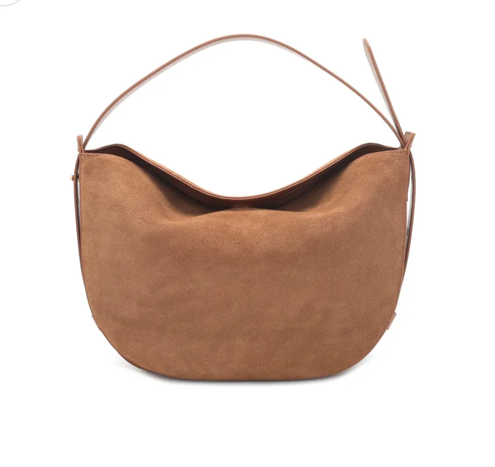 Sofia Tan Suede Tote BC Bag Winter Outfit Smart Accent
