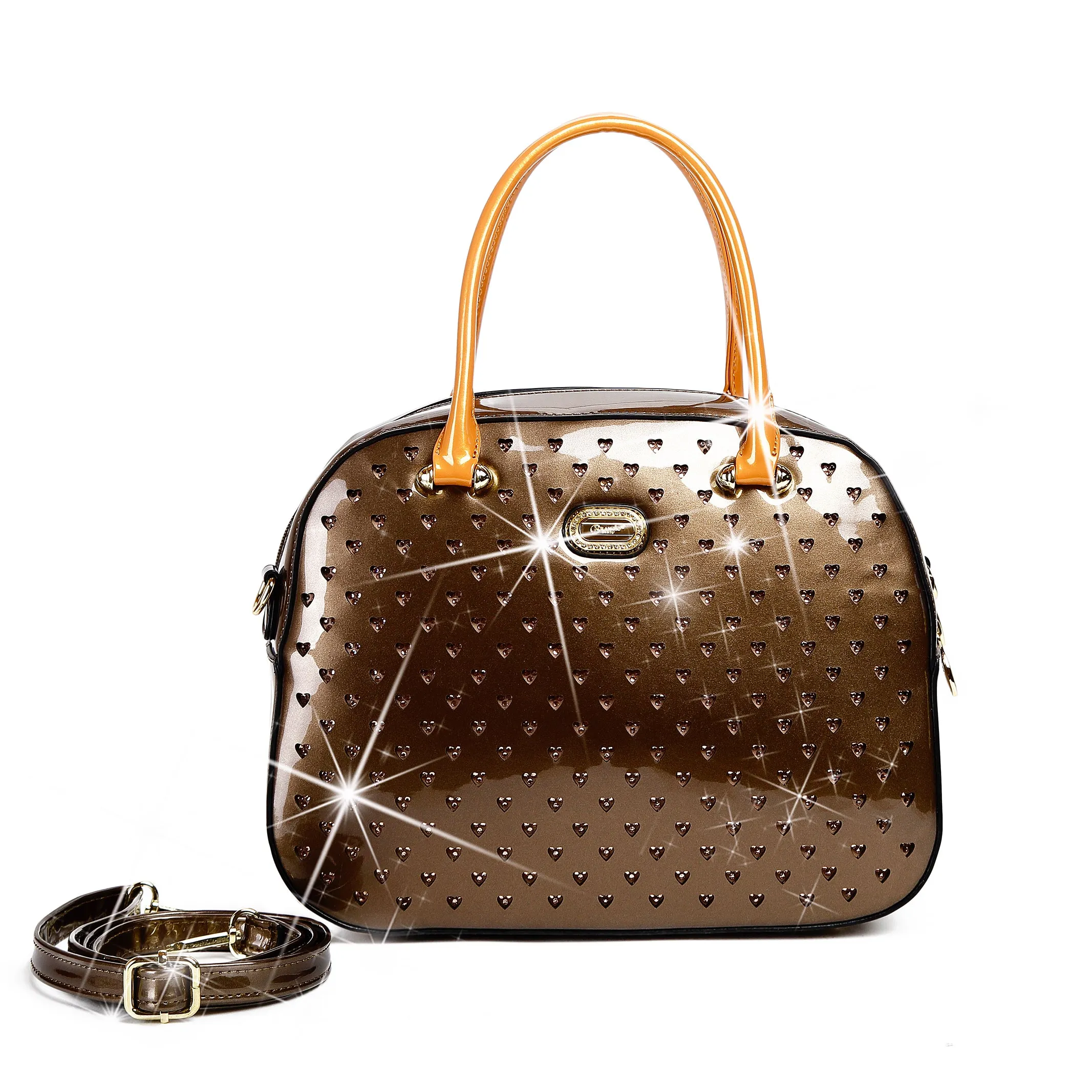 Minimalist Design Weekend Trip Starz Art Vegan Leather Retro Crystal Overnight Latch On Bag