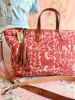 Elegant Wardrobe Animals Buddy Bag Tote ?C  Handmade Mexican-Inspired Tapestry Bag, USA