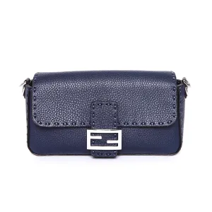 Elegant Functionality FENDI Medium Baguette Bag - Navy