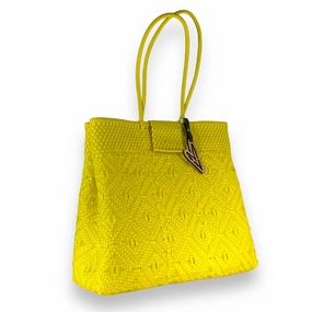 Stylish Detail Modern feature Maria Victoria | Girasol | Upcycled, Handwoven, Multicolor Shoulder Tote