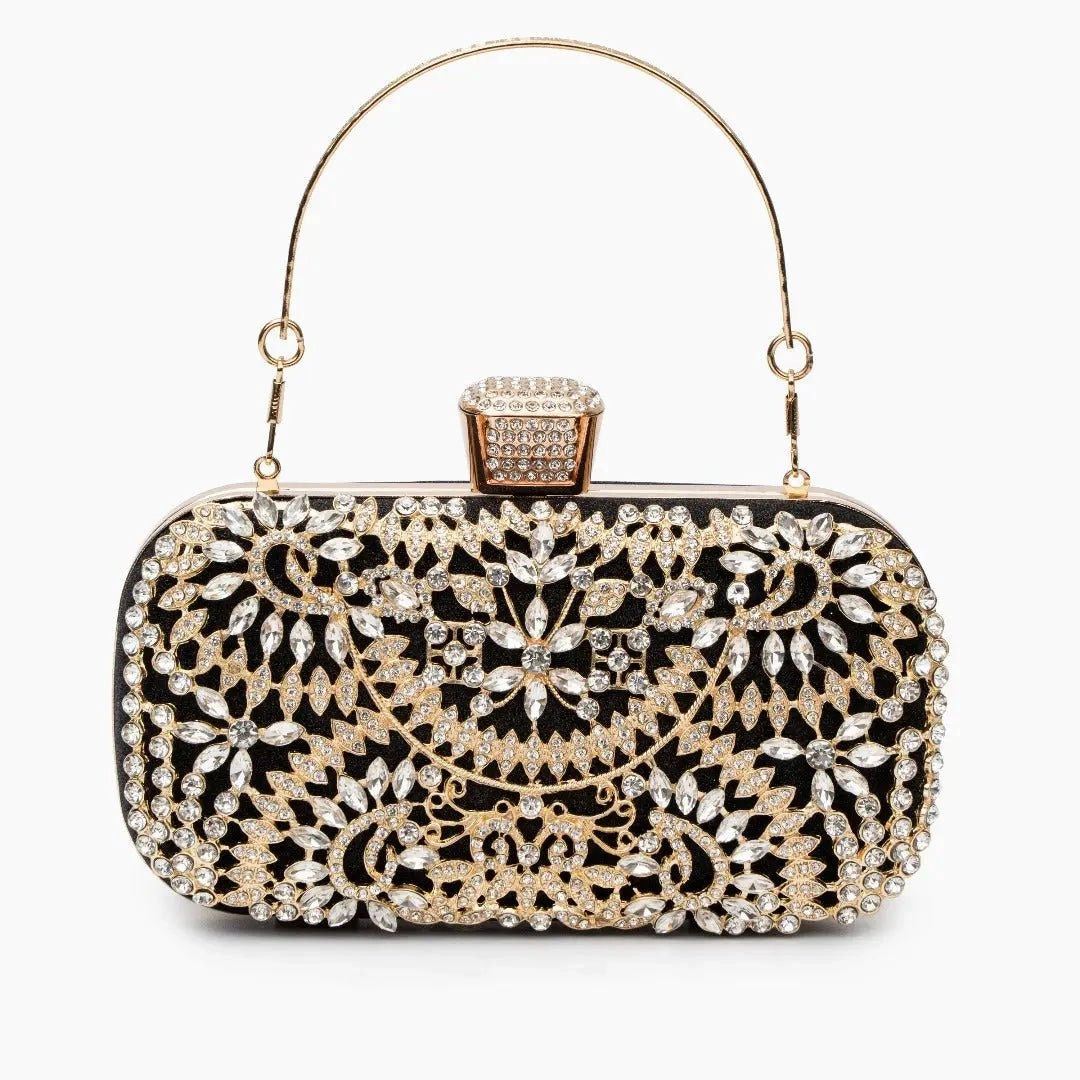 Anastasia | Gold Crystal Embellished Evening Handbag ?C Royal Elegance Casual Lifestyle