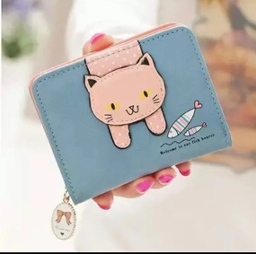 Comfort Accessory Wallet - Small Happy Cat With A Fishie
