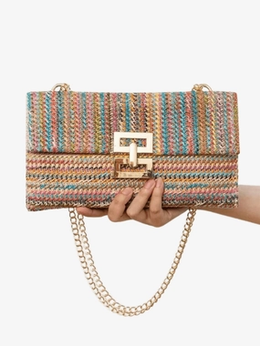 Soleil | Woven Raffia Chain Shoulder Bag ?C Effortless Chic Street Ready