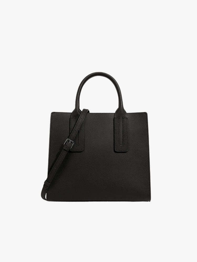 Lightweight Material Solvanna | Black Structured Leather Tote ?C Modern & Elegant