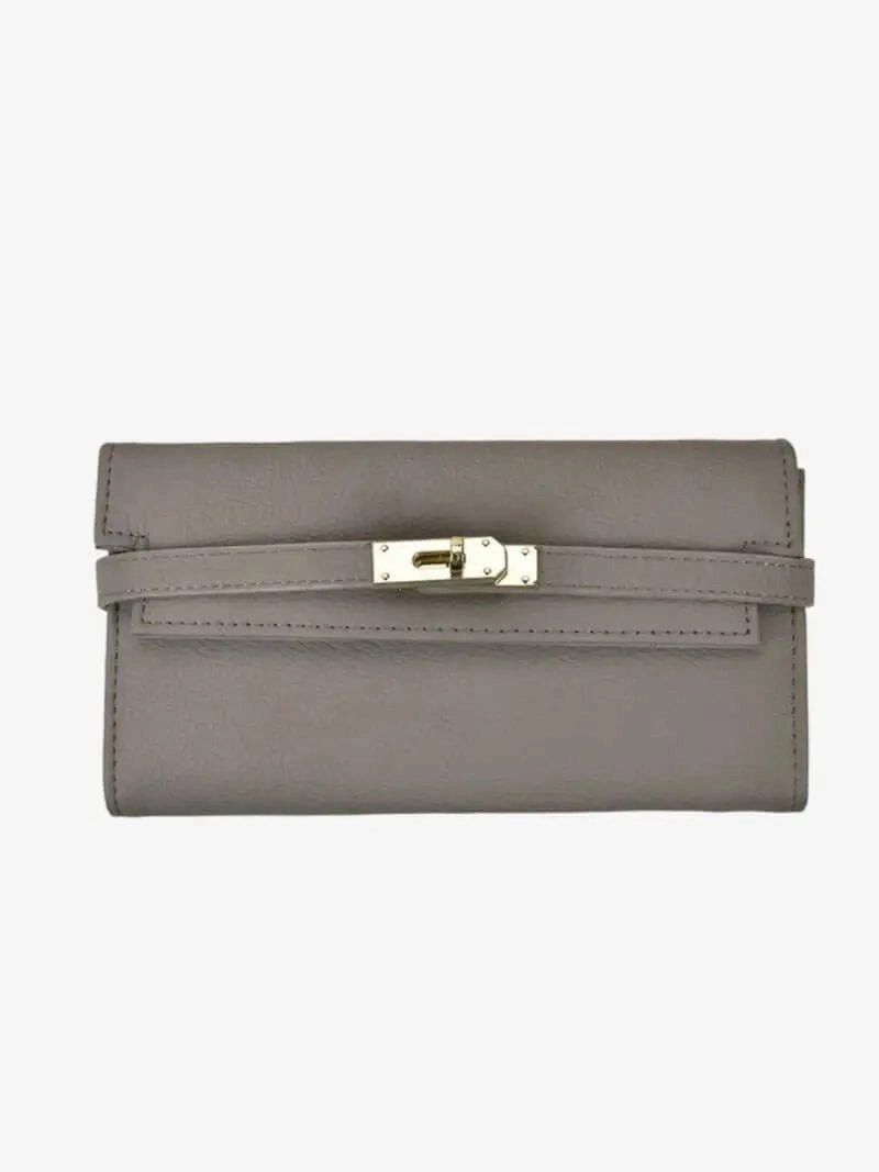 Compact zippered case Sophia | Classic Black Leather Wallet ?C Timeless Elegance & Secure Sophistication