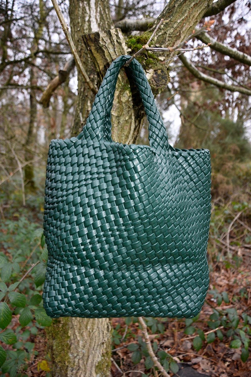 Jayley Hand Knitted Leather Tote Bag PBG25A Simple Structure Sustainable Innovation