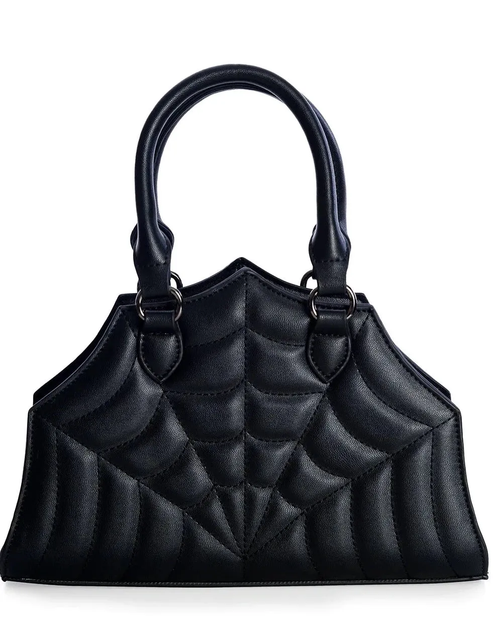 Beach Day Street Trend Spiderweb Sirin Top Handle Handbag in Black
