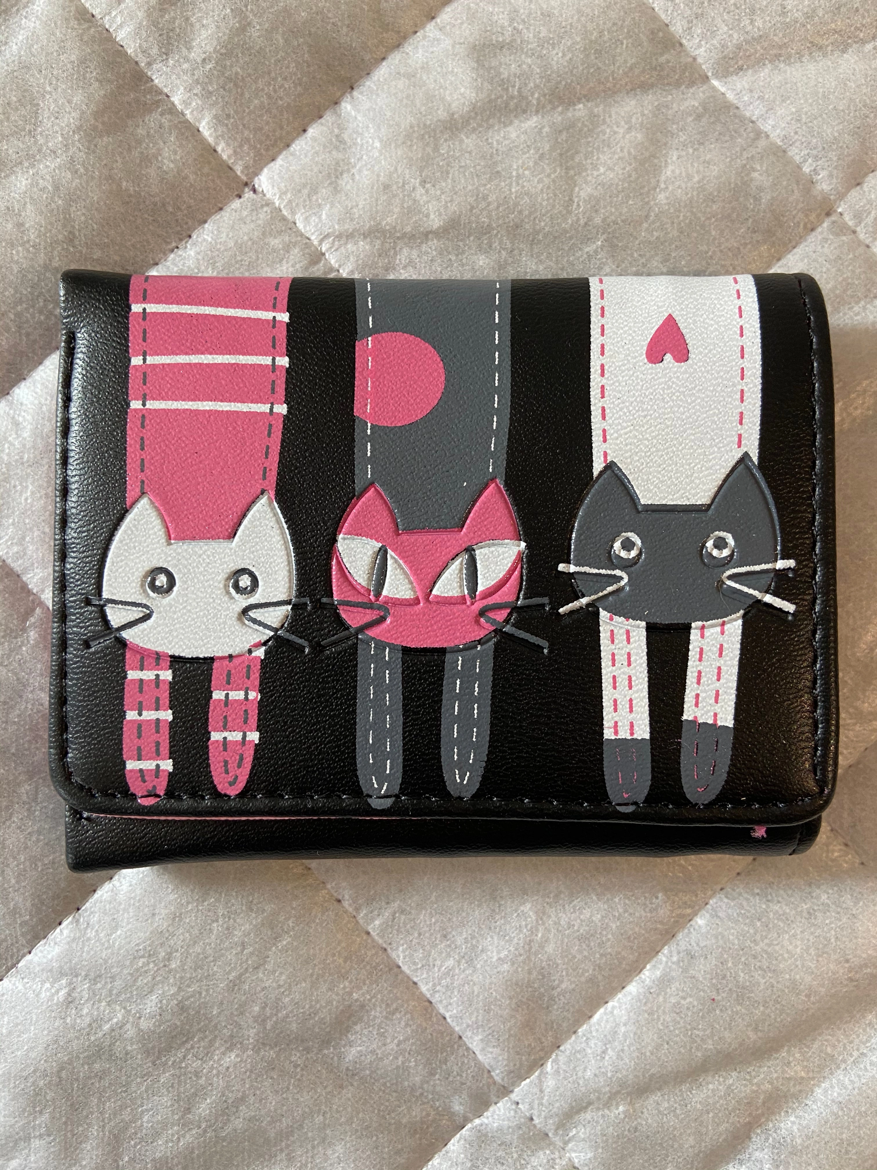 On The Go Wallet - Stretching Kitties - Small