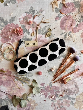 Soft Everyday Spot On Tool Zipper Pouch Polka Dot Velvet USA Made Atenti Bag