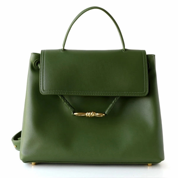 Functional Everyday Functional Reliability Ella Structured Flap Handbag - Elegant Top Handle with Knot Detail