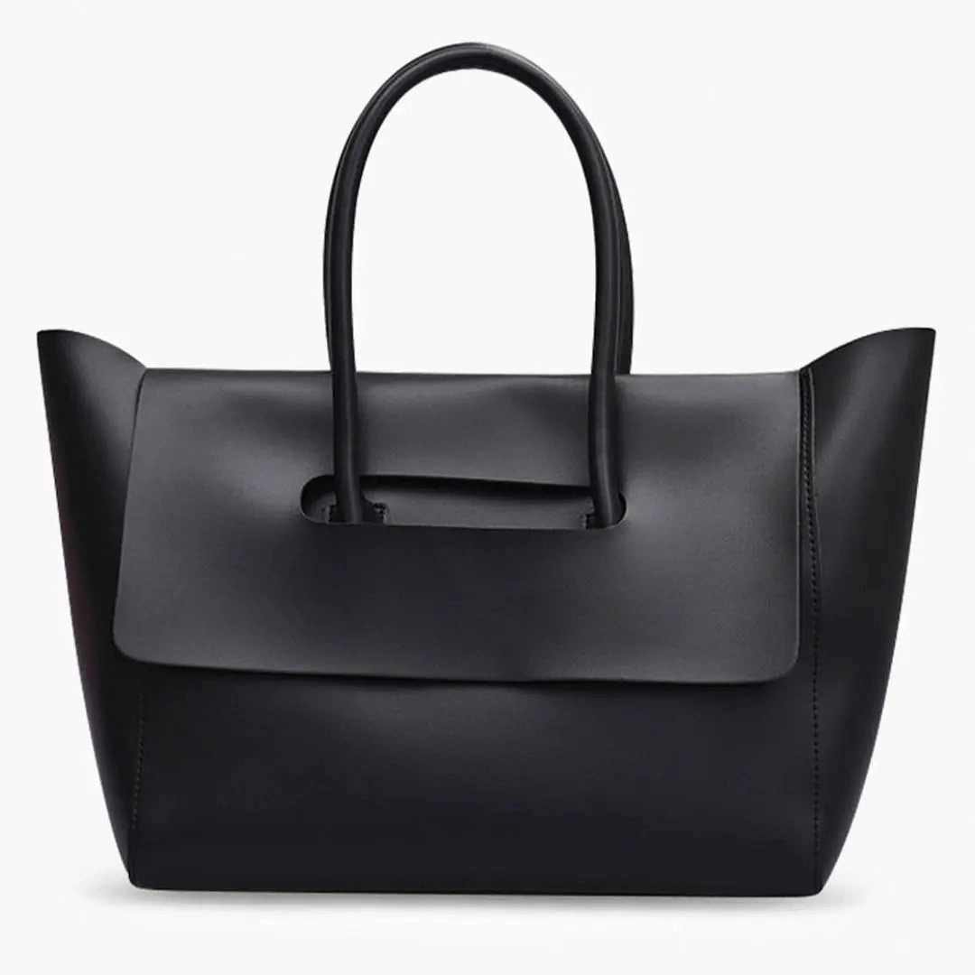 Katherine | Black Elegant Retro Tote ?C Timeless & Chic Professional Function Essential Companion