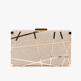 Zara | Gold Geometric Metallic Evening Clutch ?C Modern Chic Modern Harmony