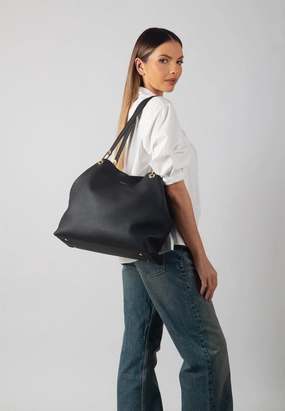 Stella Genuine Leather Handbag (Black) Daily Companion