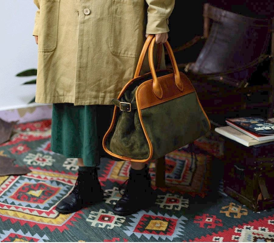 Handcrafted Italian Cowhide Leather Handbag Blue, Velvety Soft Suede Leather Domed Satchel,  Leather Laptop Bag, Weekend Bag, Christmas Gift Compact Companion Compact Versatility