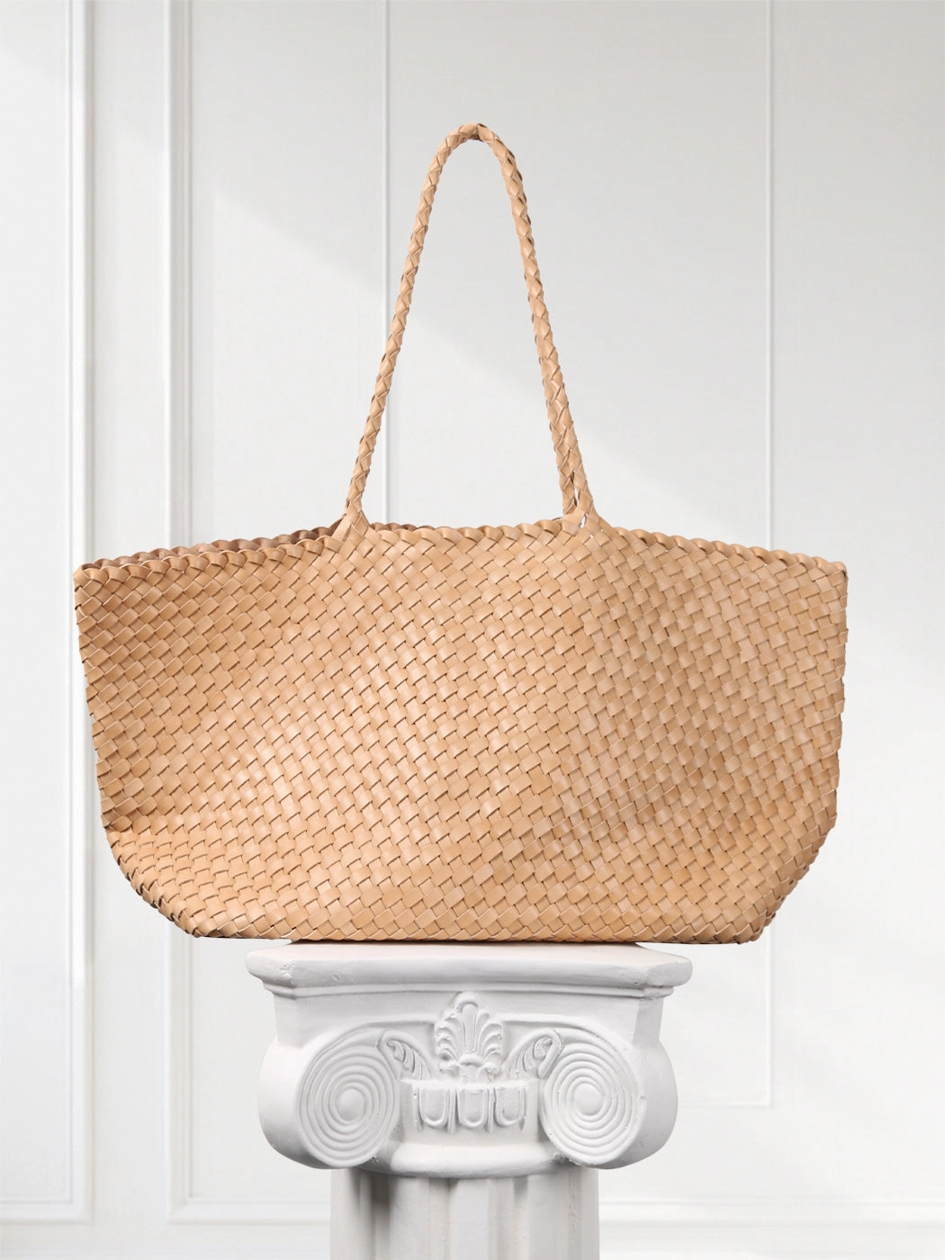 Summer Handwoven Cowhide Leather Tote Bag, Large Soft Slouchy Shoulder Bag, Lightweight Travel & Commuter Fashion Shopper Bag For Women Urban Explorer Flexible Design