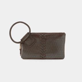 Hobo Sable Wristlet In Metallic Leather in Coffee Galaxy Modern Functionality
