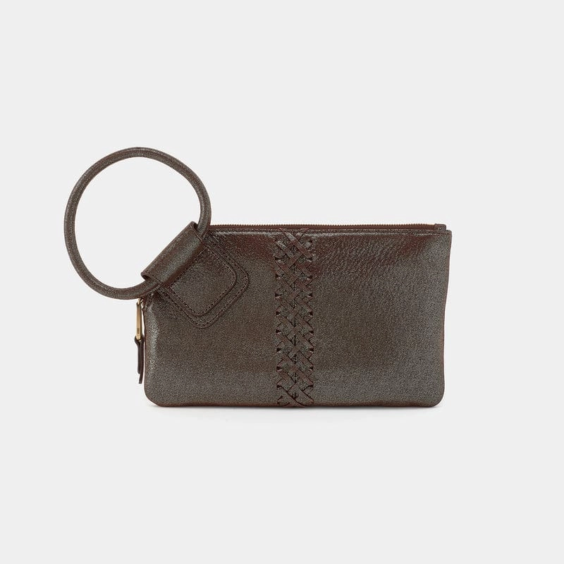 Hobo Sable Wristlet In Metallic Leather in Coffee Galaxy Modern Functionality
