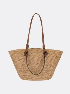 Structured Woven Tote Bag with Faux Leather Handles ?C Elegant Summer Shopper Casual Vibe