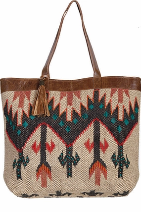 Western Shoulder Tote Geometric Print Functional folding pouch