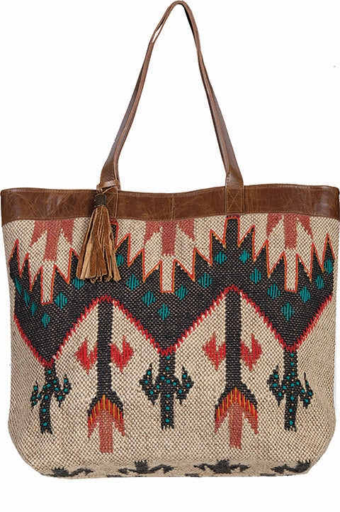 Western Shoulder Tote Geometric Print Functional folding pouch