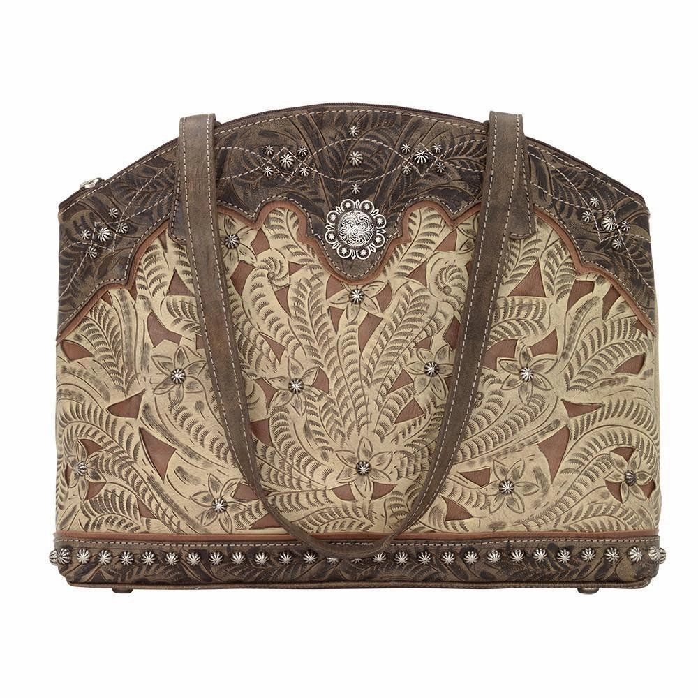 American West Handbag Annie's Secret Collection: Concealed Carry Leather Half Moon Tote Premium quality coin pouch Classic Symmetry