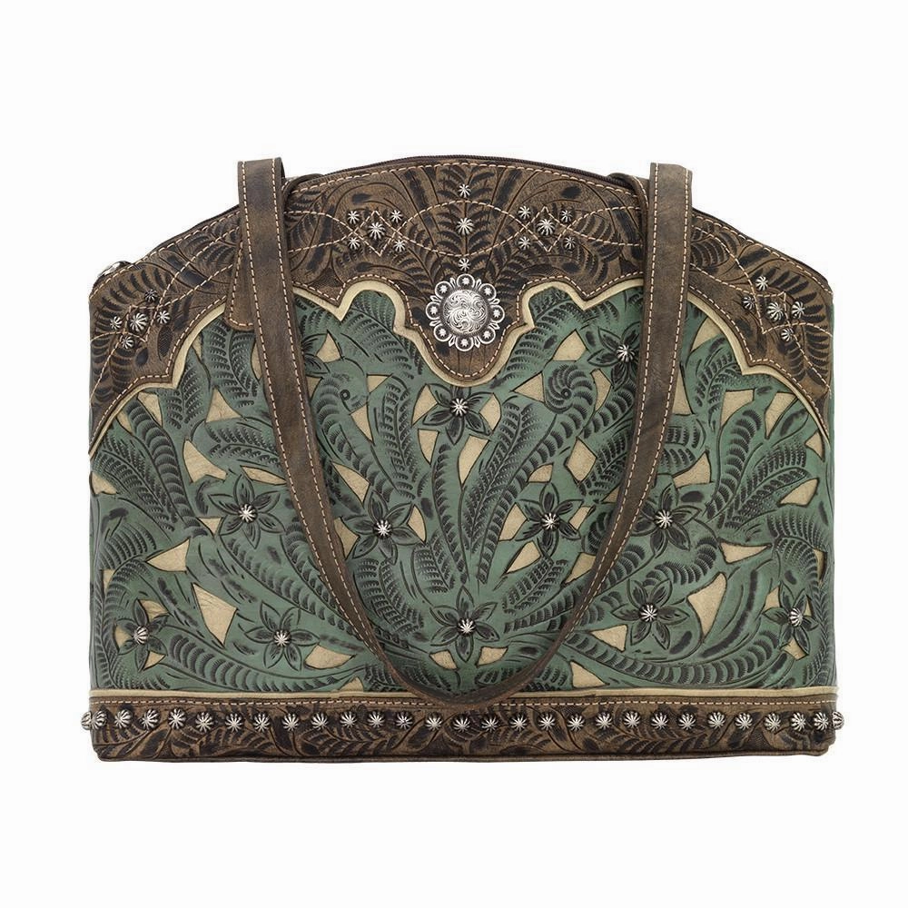 Timeless Craft American West Handbag Annie's Secret Collection: Concealed Carry Leather Half Moon Tote