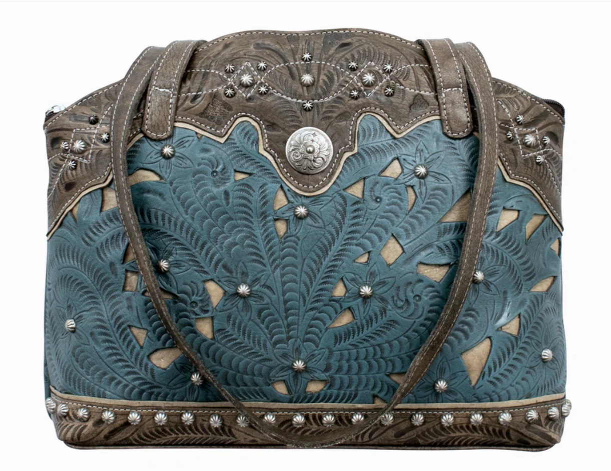 Modern Functionality American West Handbag Annie's Secret Collection: Concealed Carry Leather Half Moon Tote