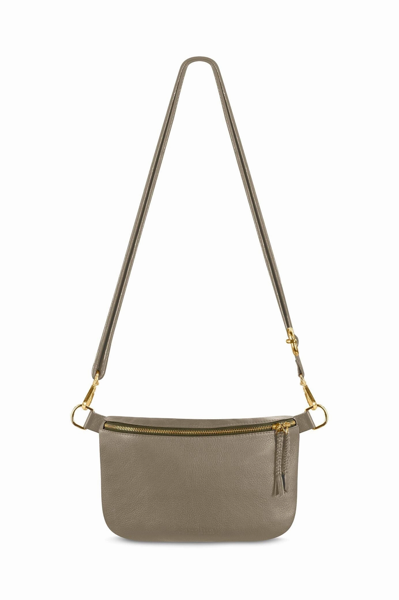 Ramona Leather Handbag Khaki with Pocket Stylish Companion